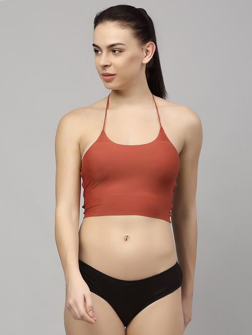 orange solid bras and panty set - 18251252 - Standard Image - 0