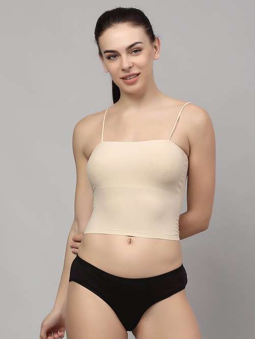beige solid bras and panty set - 18251260 - Standard Image - 0