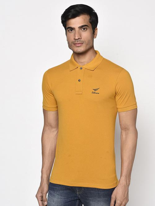 yellow solid polo t-shirt - 18253093 - Standard Image - 0
