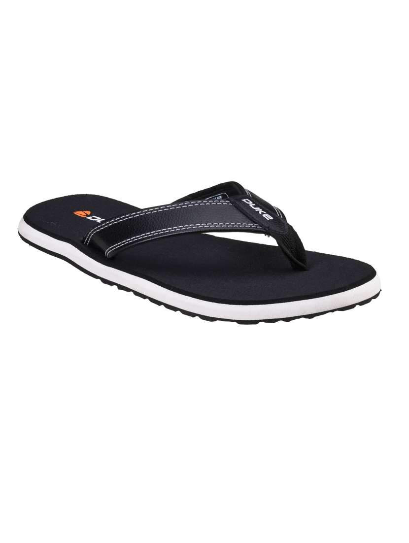 black synthetic & mesh slip on flip flops - 18253174 - Zoom Image - 0