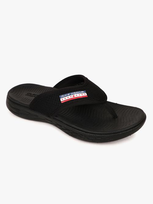 black mesh slip on flip flops - 18253175 -  Standard Image - 0