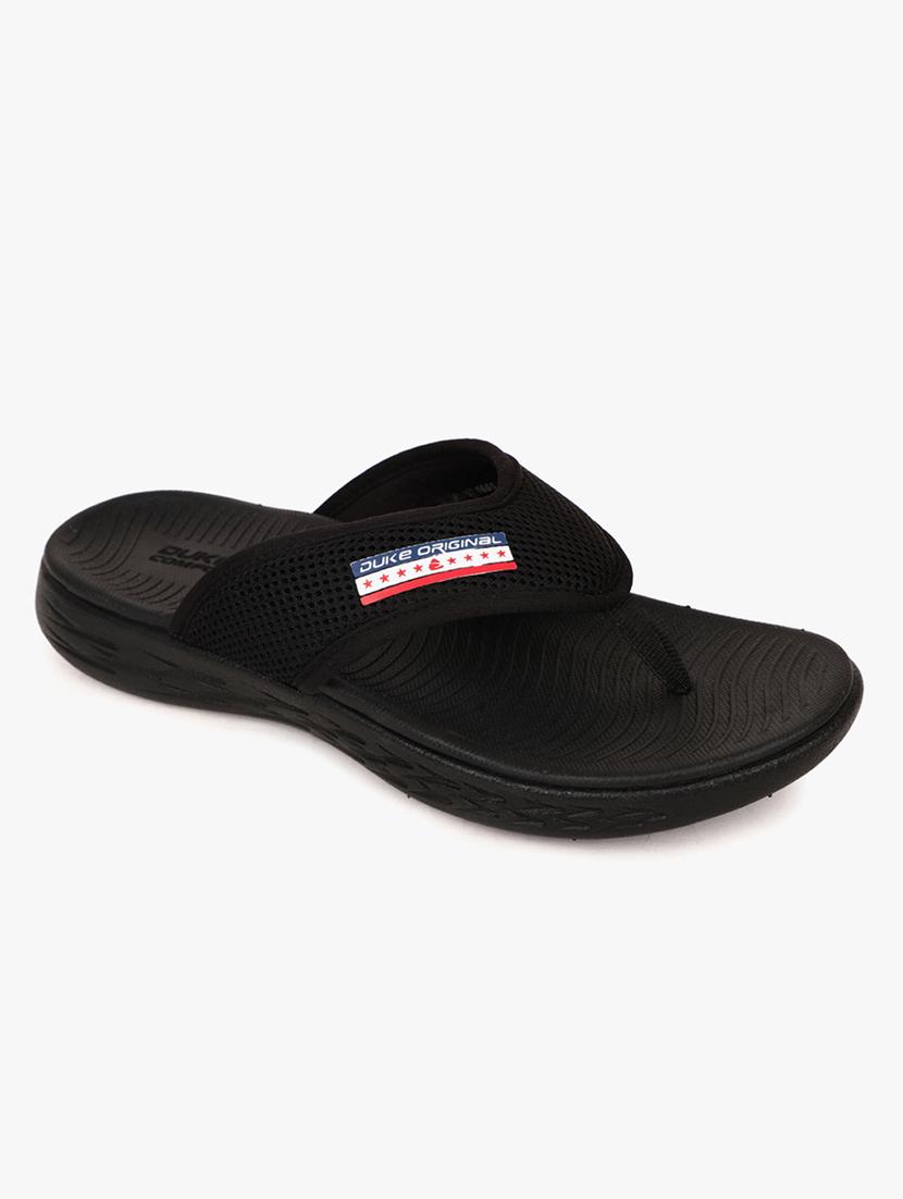 black mesh slip on flip flops - 18253175 -  Zoom Image - 0