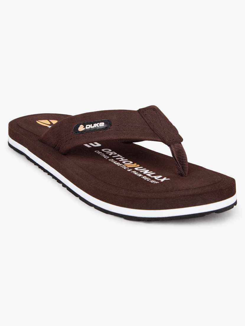 brown synthetic & mesh slip on flip flops - 18253179 - Zoom Image - 0