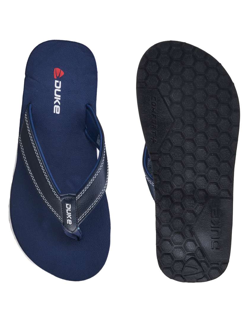 navy synthetic & mesh slip on flip flops - 18253198 - Standard Image - 3