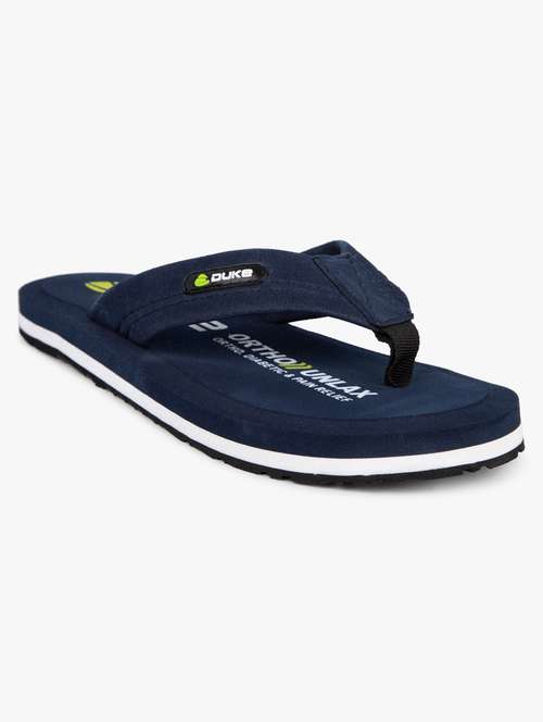 navy synthetic & mesh slip on flip flops - 18253204 - Standard Image - 0