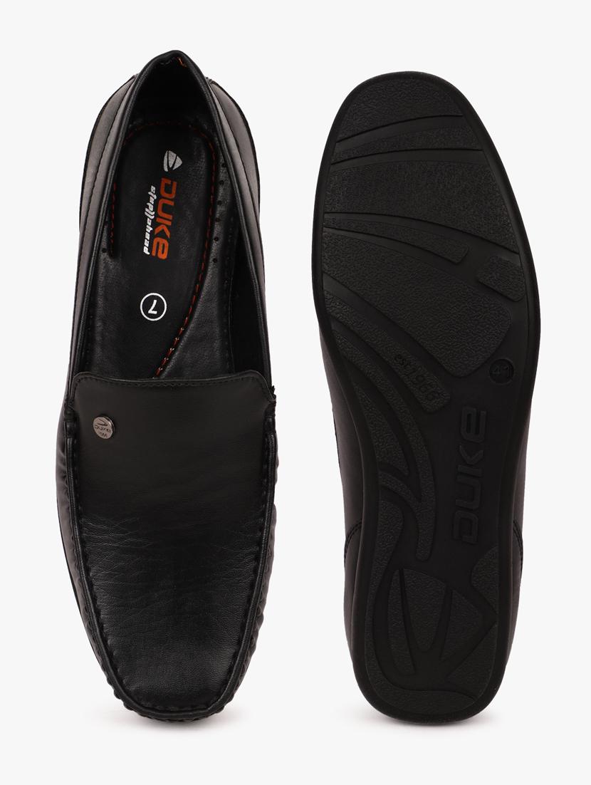black synthetic slip on casual shoes - 18253373 - Standard Image - 3