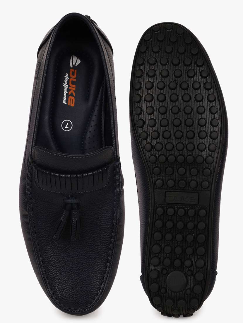 navy synthetic slip on casual shoes - 18253382 - Standard Image - 3