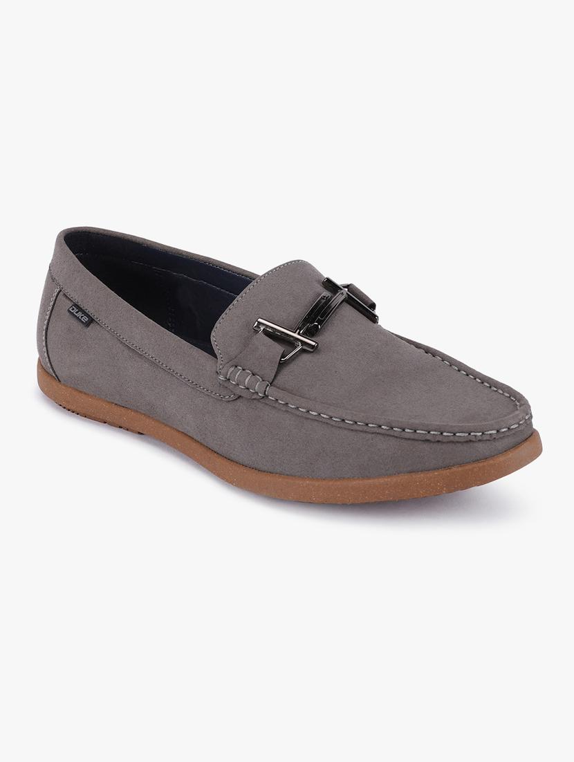 grey synthetic slip on casual shoes - 18253383 -  Zoom Image - 0