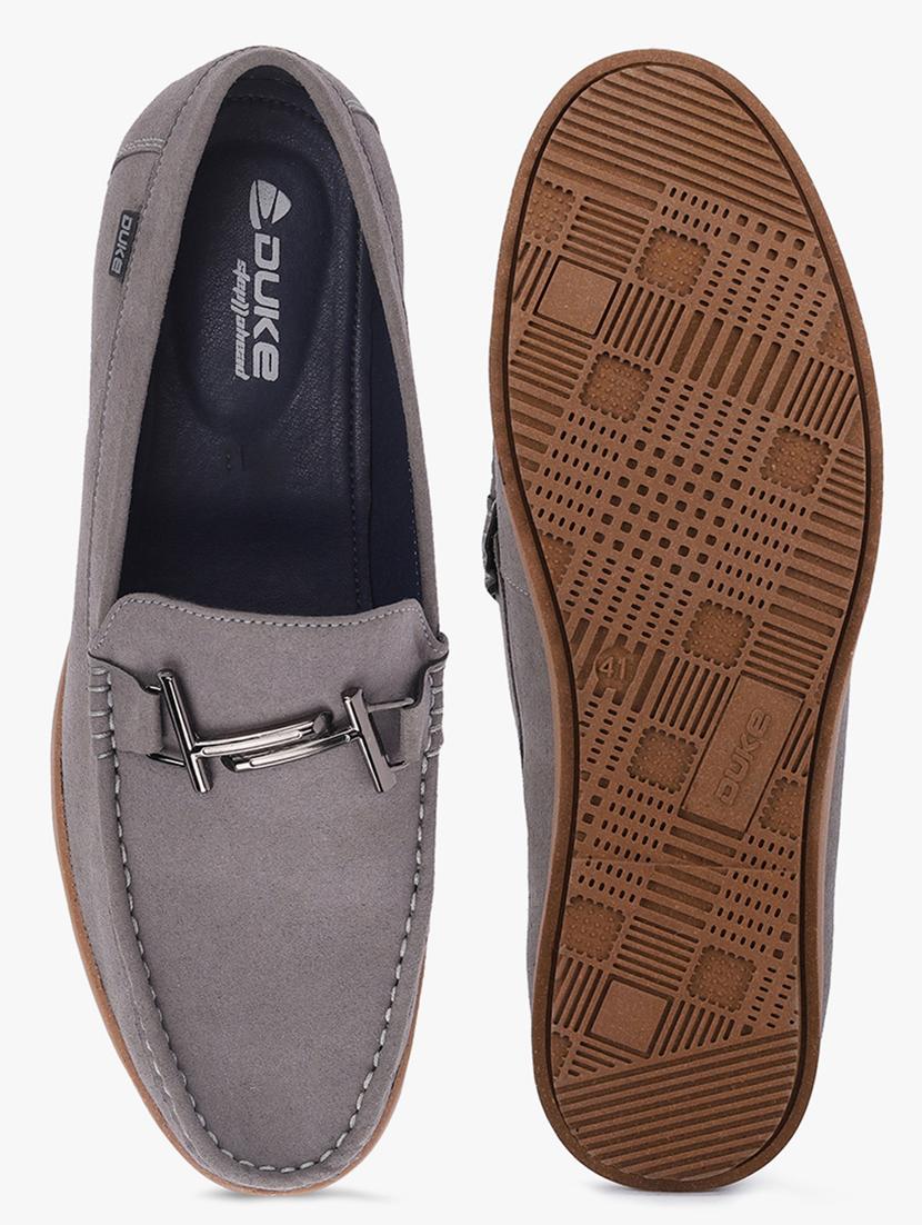 grey synthetic slip on casual shoes - 18253383 - Standard Image - 3