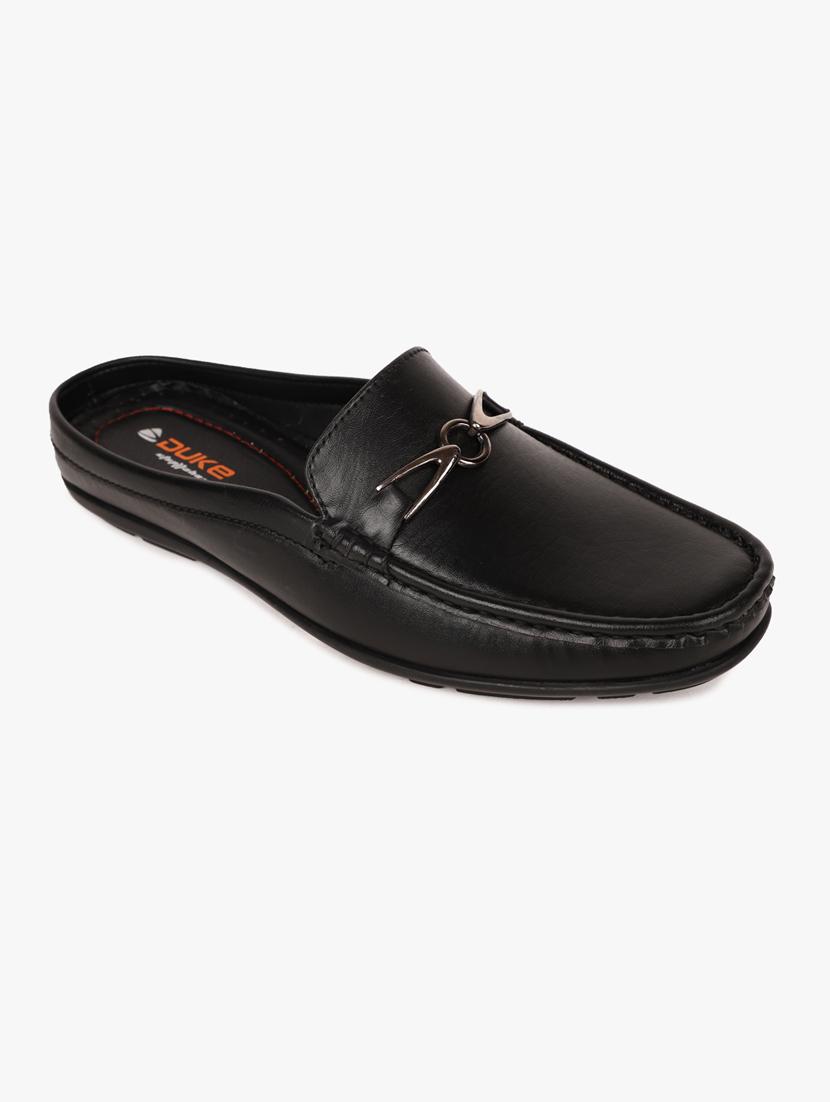 black synthetic slip on casual shoes - 18253385 - Zoom Image - 0