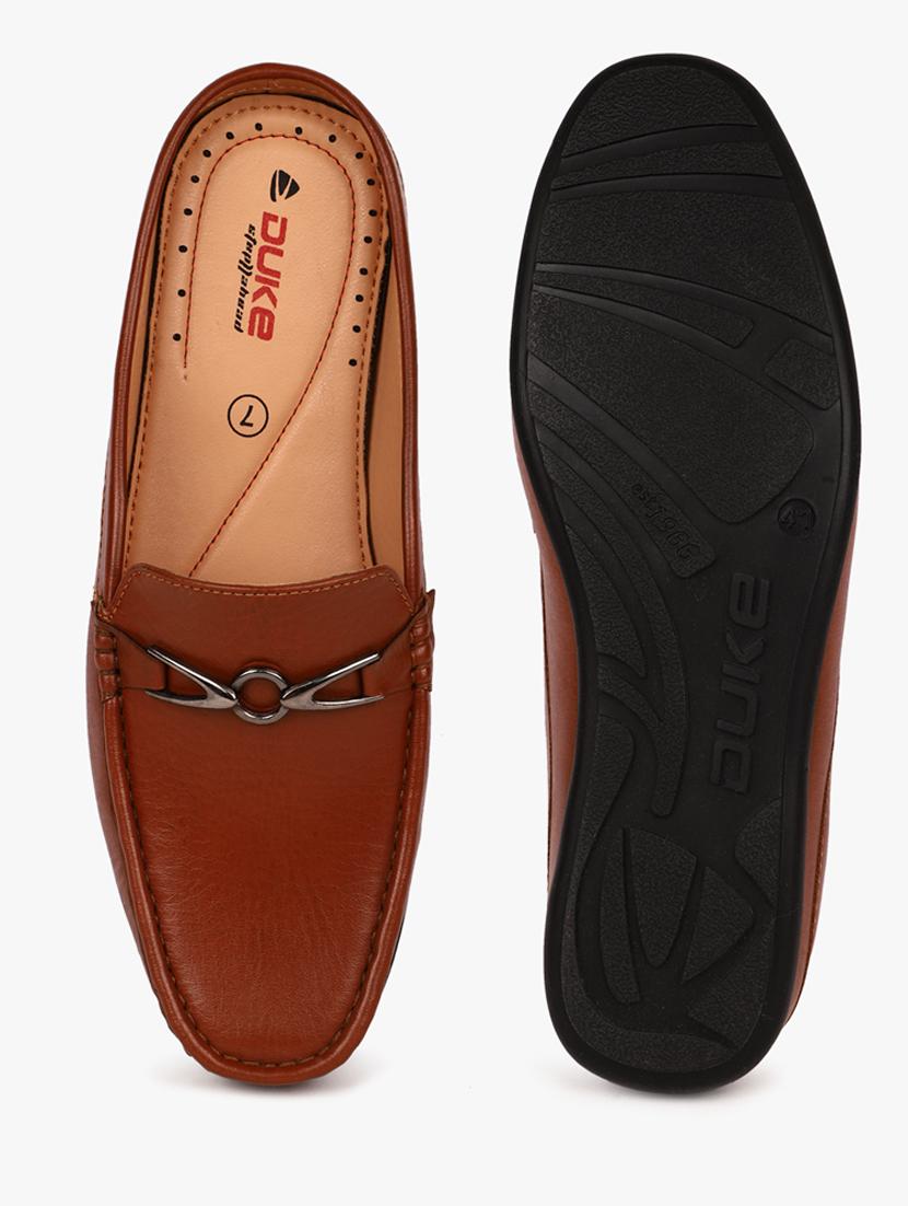tan synthetic slip on casual shoes - 18253387 - Standard Image - 3