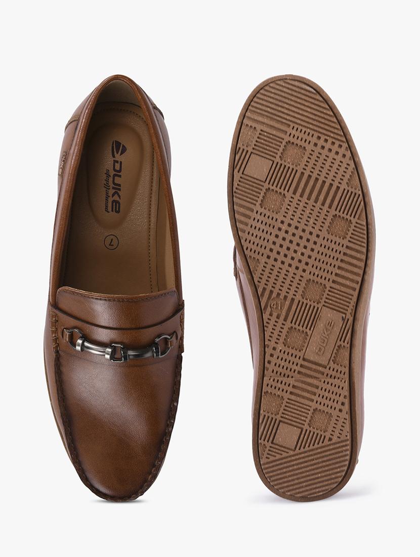 tan synthetic slip on casual shoes - 18253396 - Standard Image - 3