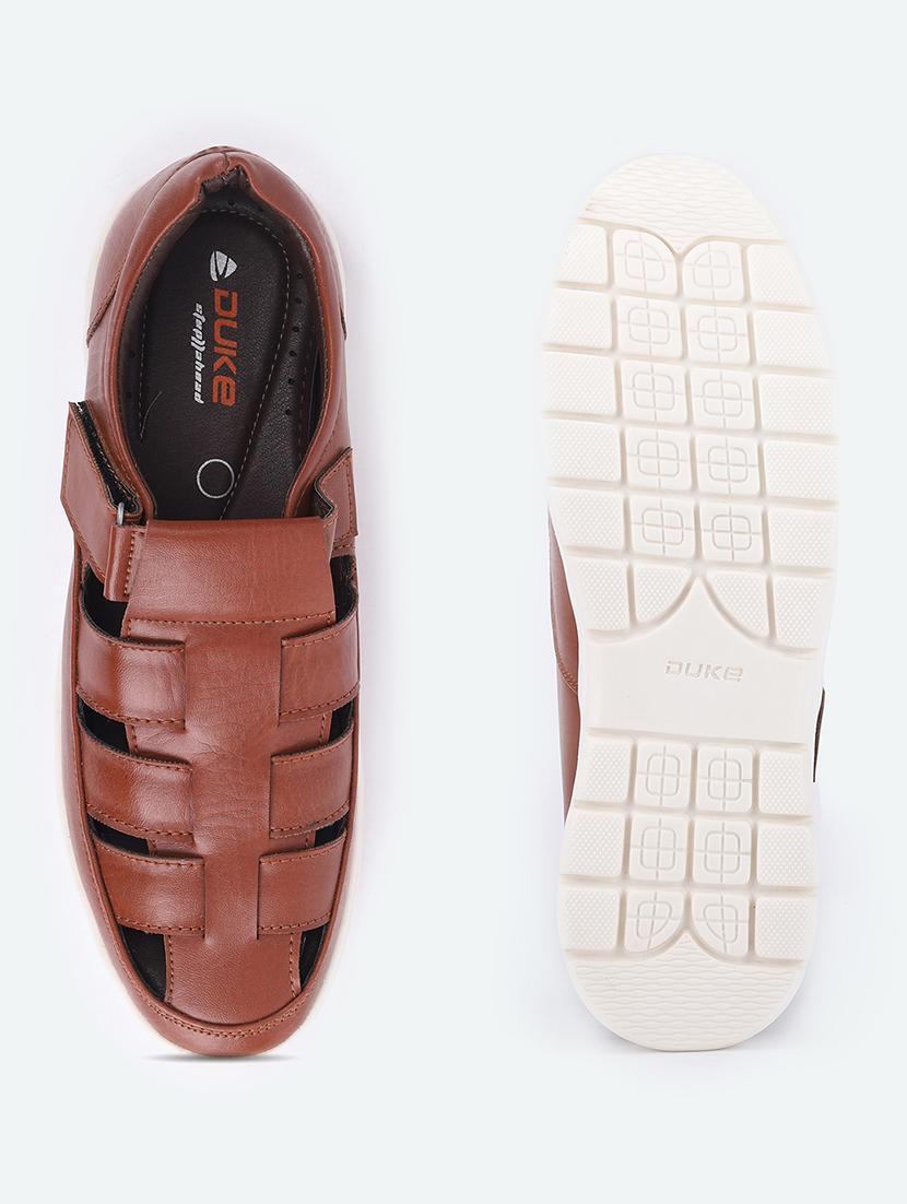 tan synthetic & mesh slip on sandals - 18253840 - Standard Image - 3