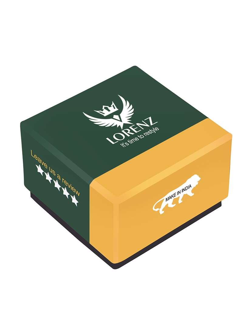 lorenz two tone dial & brown leather strap analogue watch for men | mk-404r - 18253867 -  Standard Image - 5