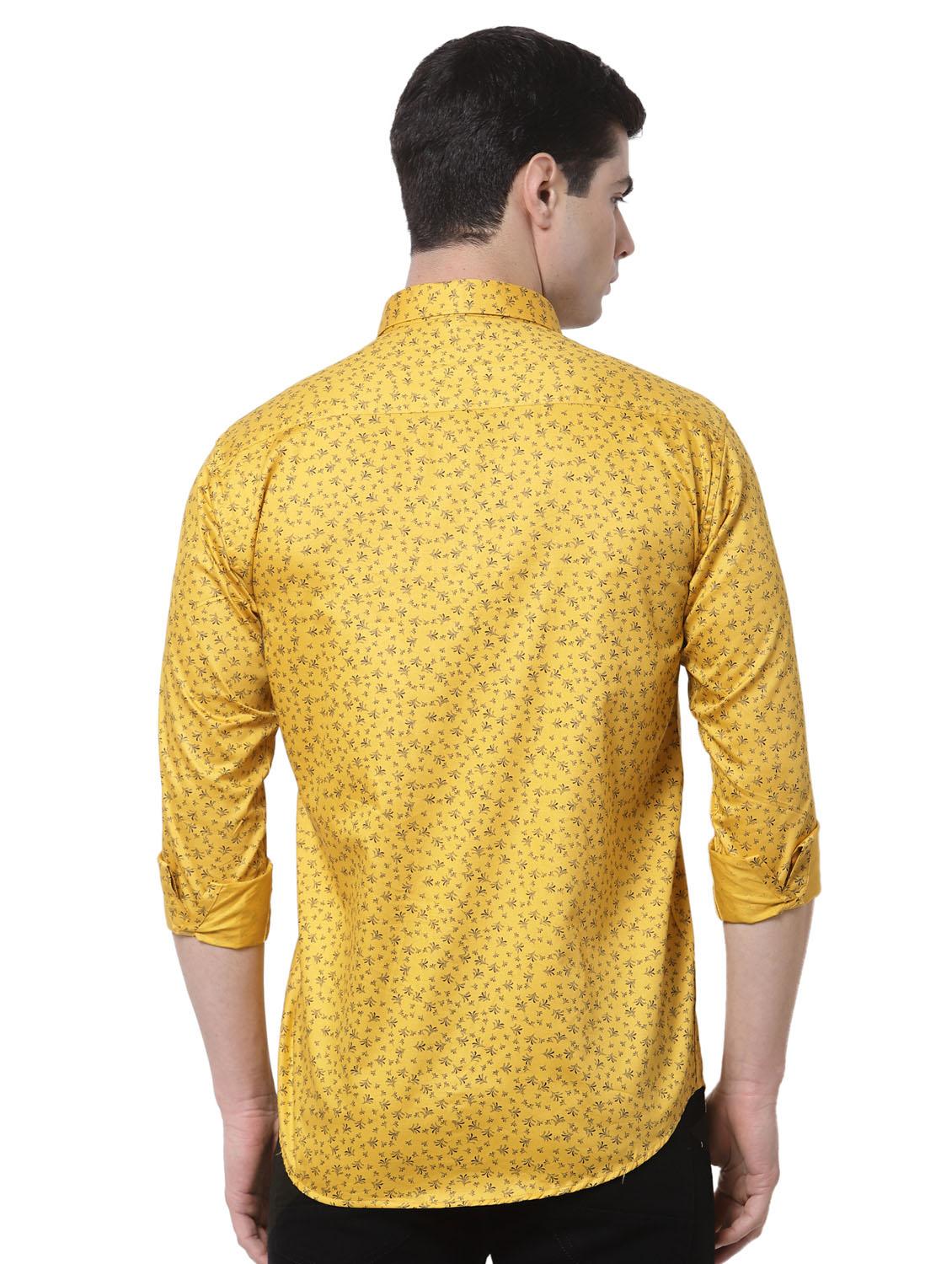 yellow printed casual shirt - 18254283 - Standard Image - 3