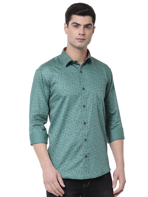 teal printed casual shirt - 18254285 -  Standard Image - 0
