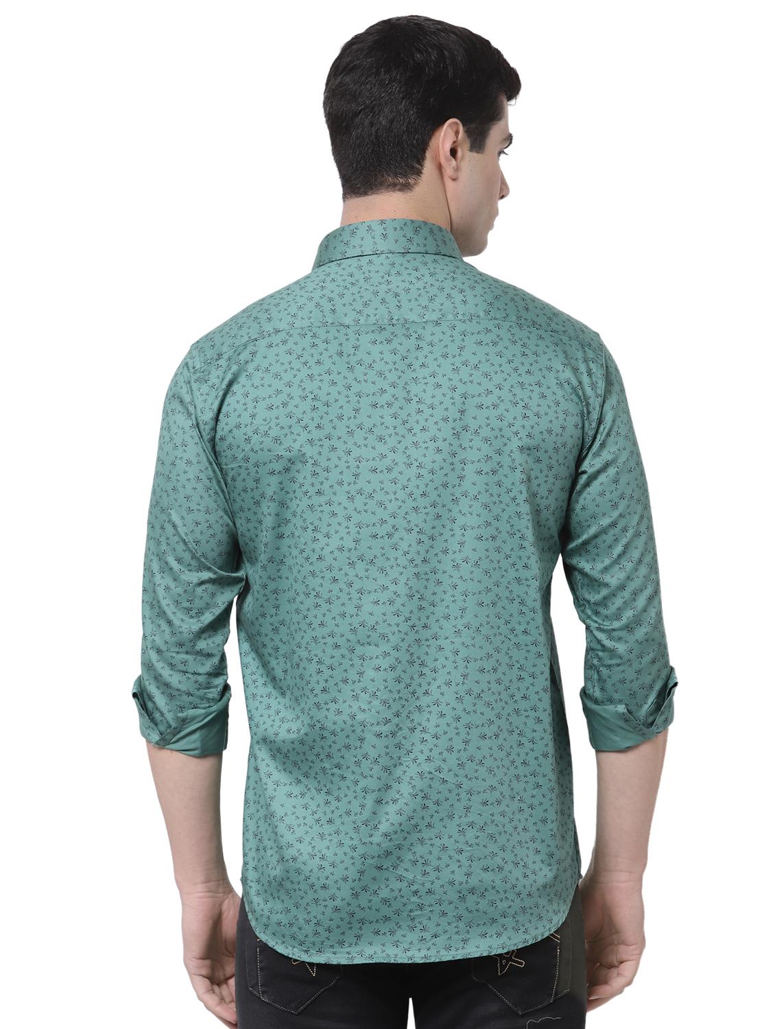 teal printed casual shirt - 18254285 - Standard Image - 3