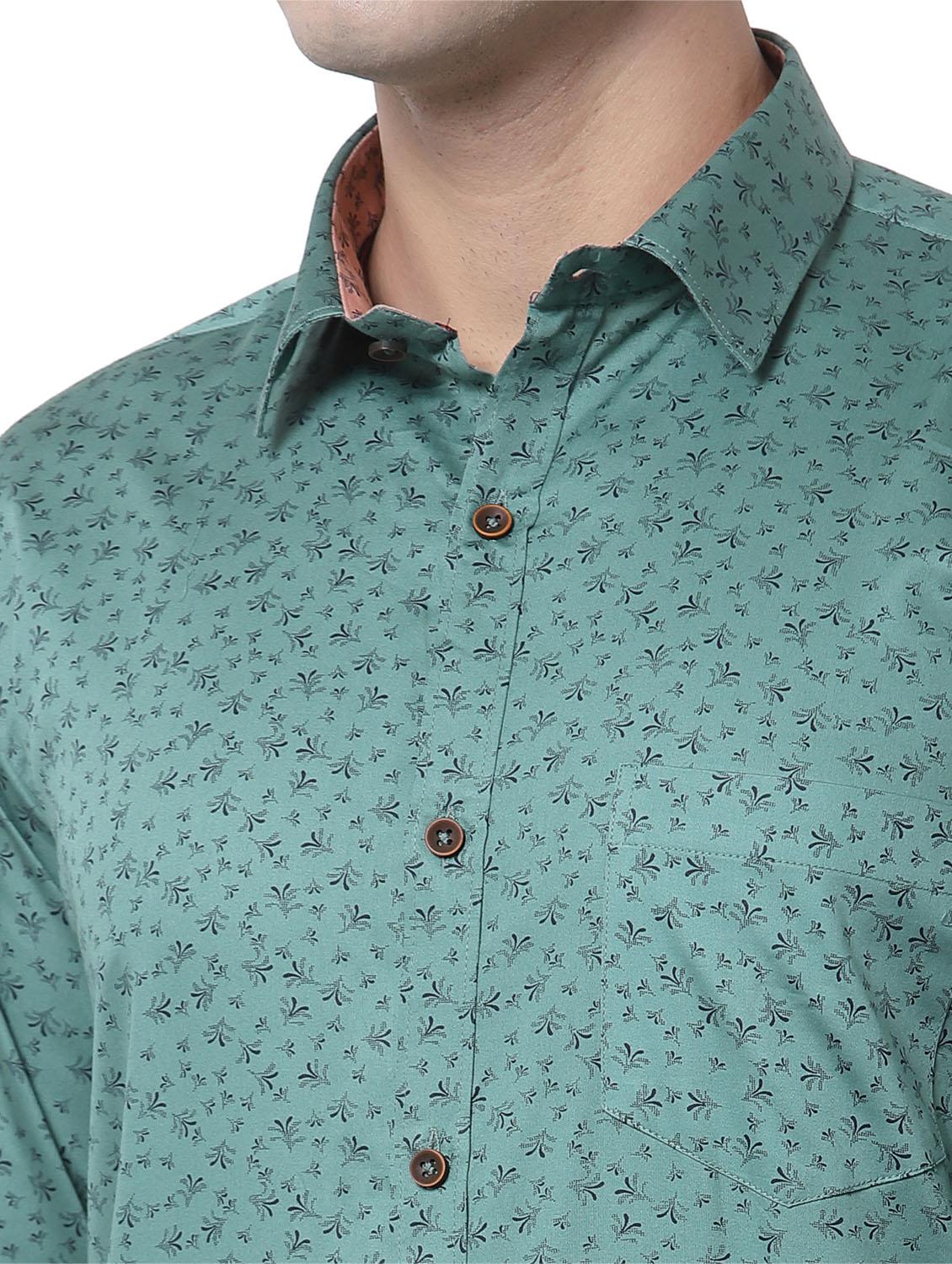teal printed casual shirt - 18254285 - Standard Image - 5