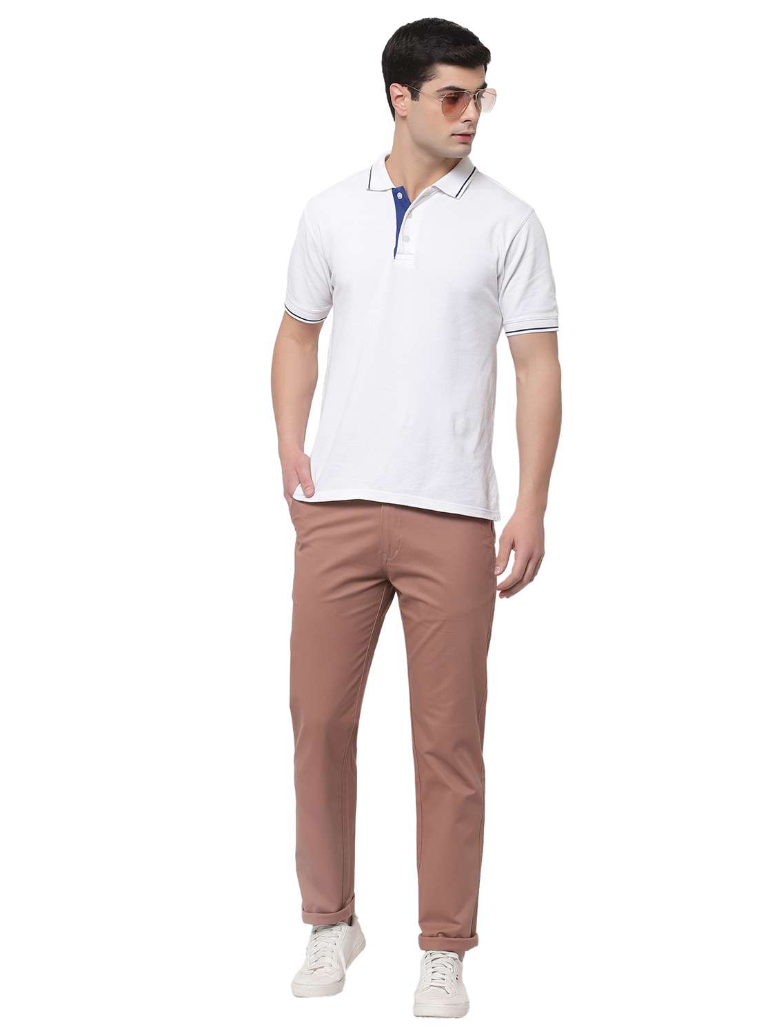 nude-brown solid casual trouser - 18254338 - Standard Image - 3