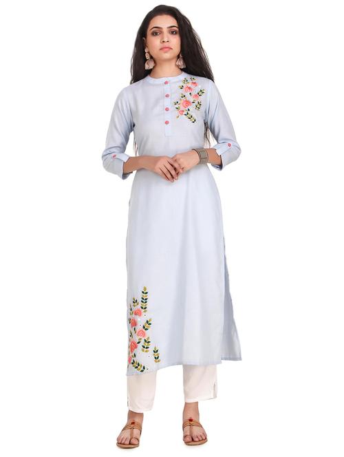 multi colored solid straight kurta - 18254347 -  Standard Image - 0