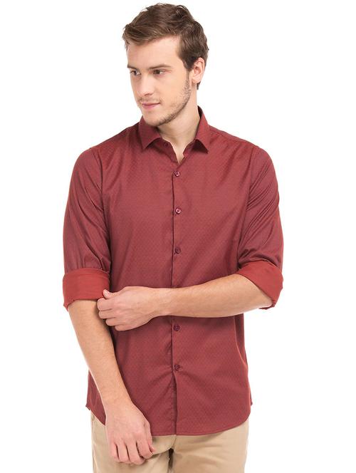 red printed casual shirt - 18254510 - Standard Image - 0