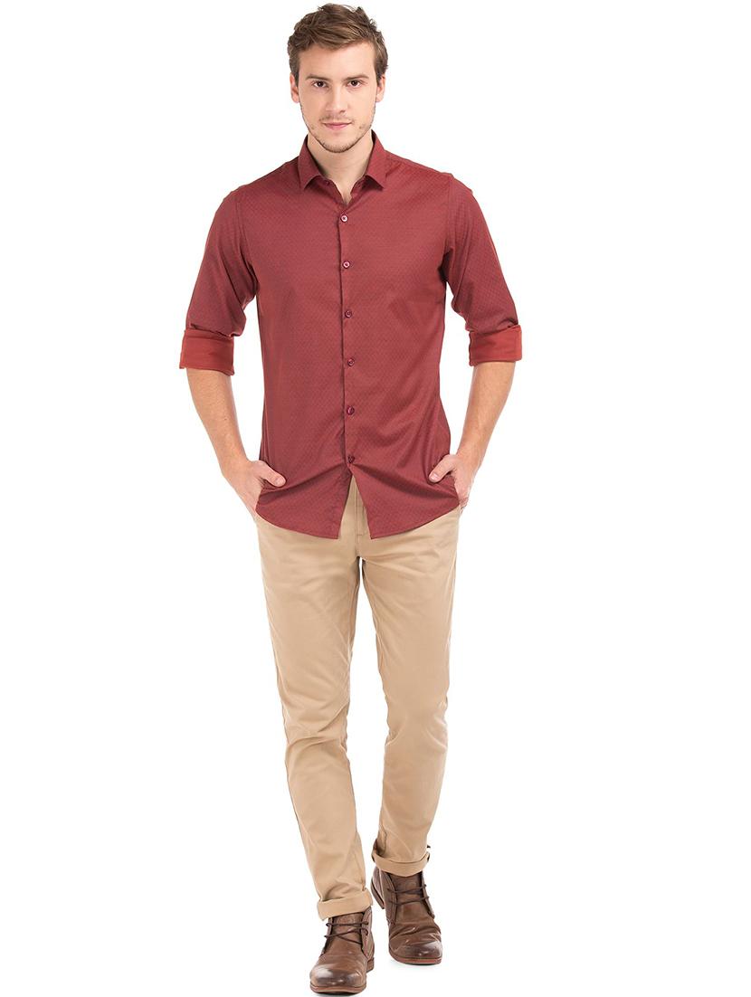 red printed casual shirt - 18254510 - Standard Image - 3