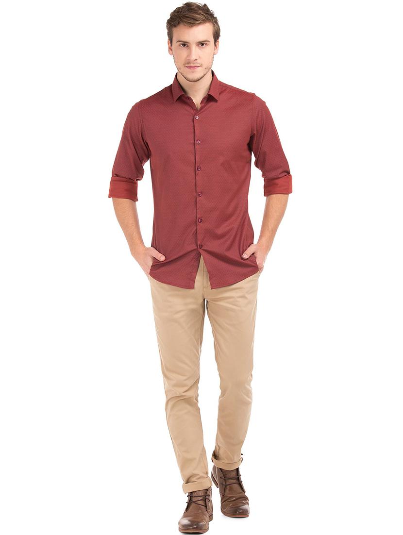 red printed casual shirt - 18254706 - Standard Image - 3