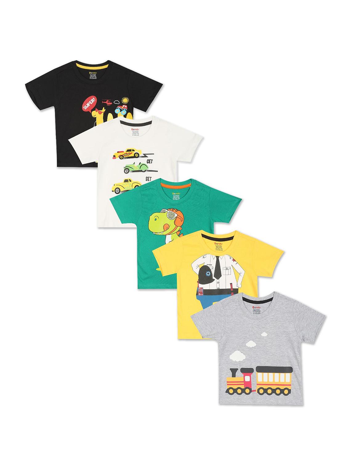 set of 5 printed t-shirt - 18255022 - Zoom Image - 0