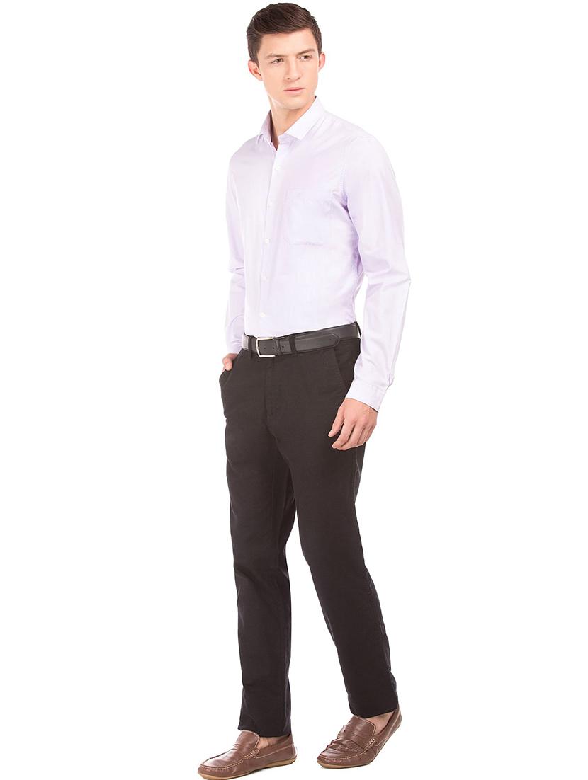 lavender solid formal shirt - 18255739 - Standard Image - 3