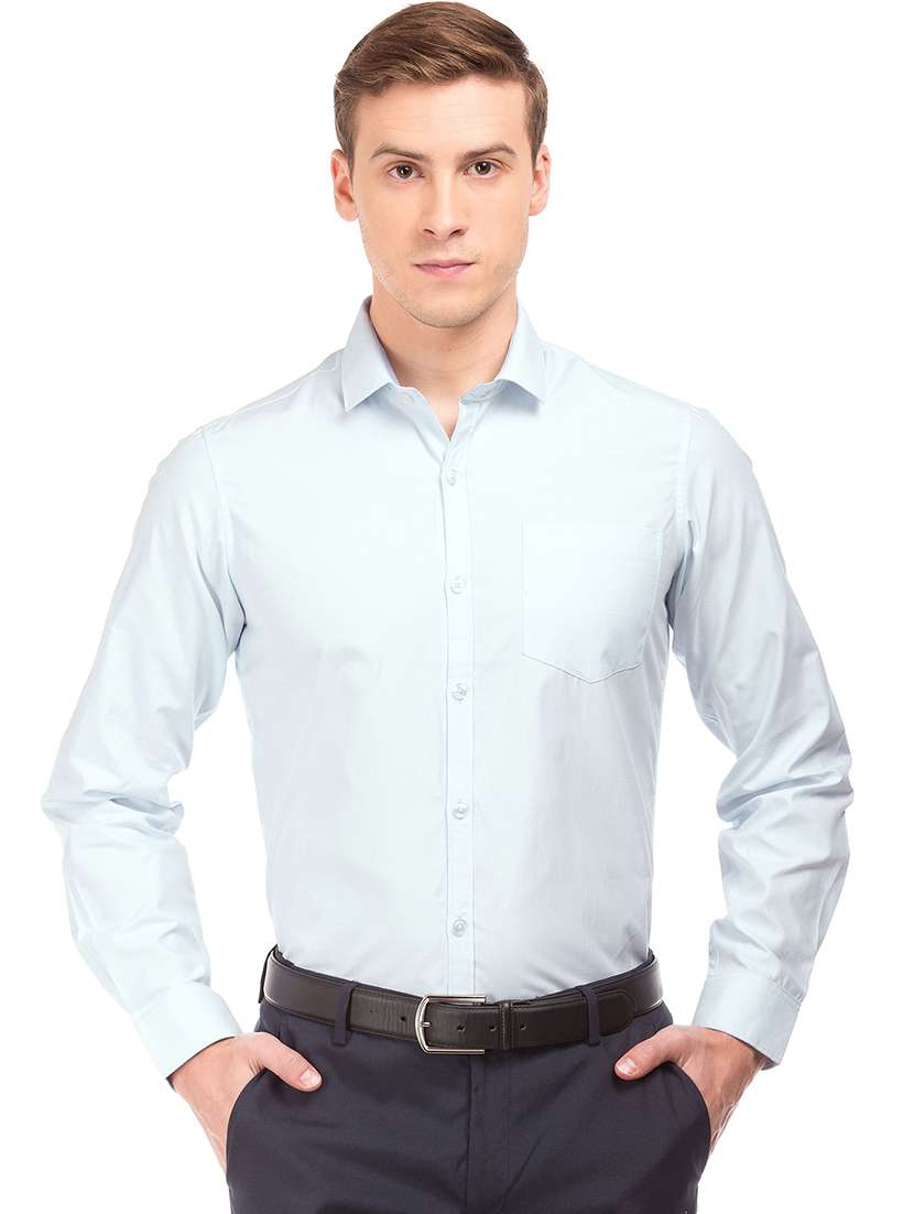 light-blue solid formal shirt - 18255750 - Zoom Image - 0