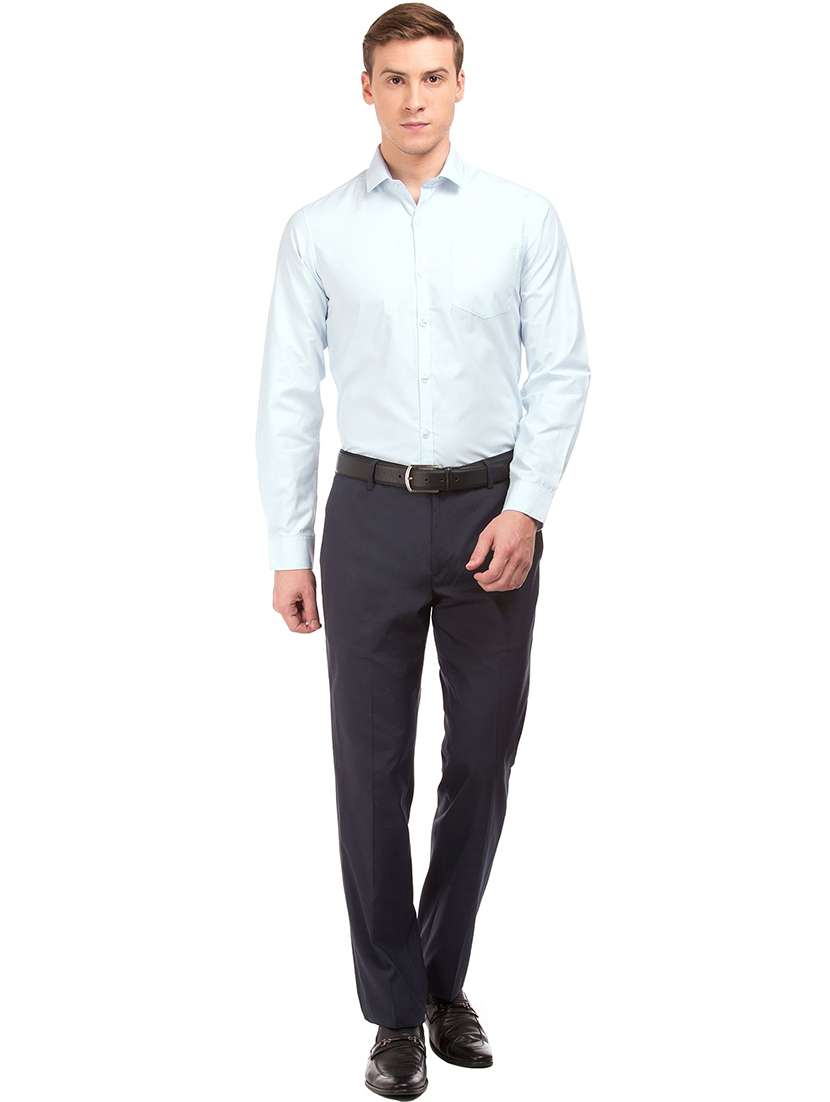 light-blue solid formal shirt - 18255750 - Standard Image - 3