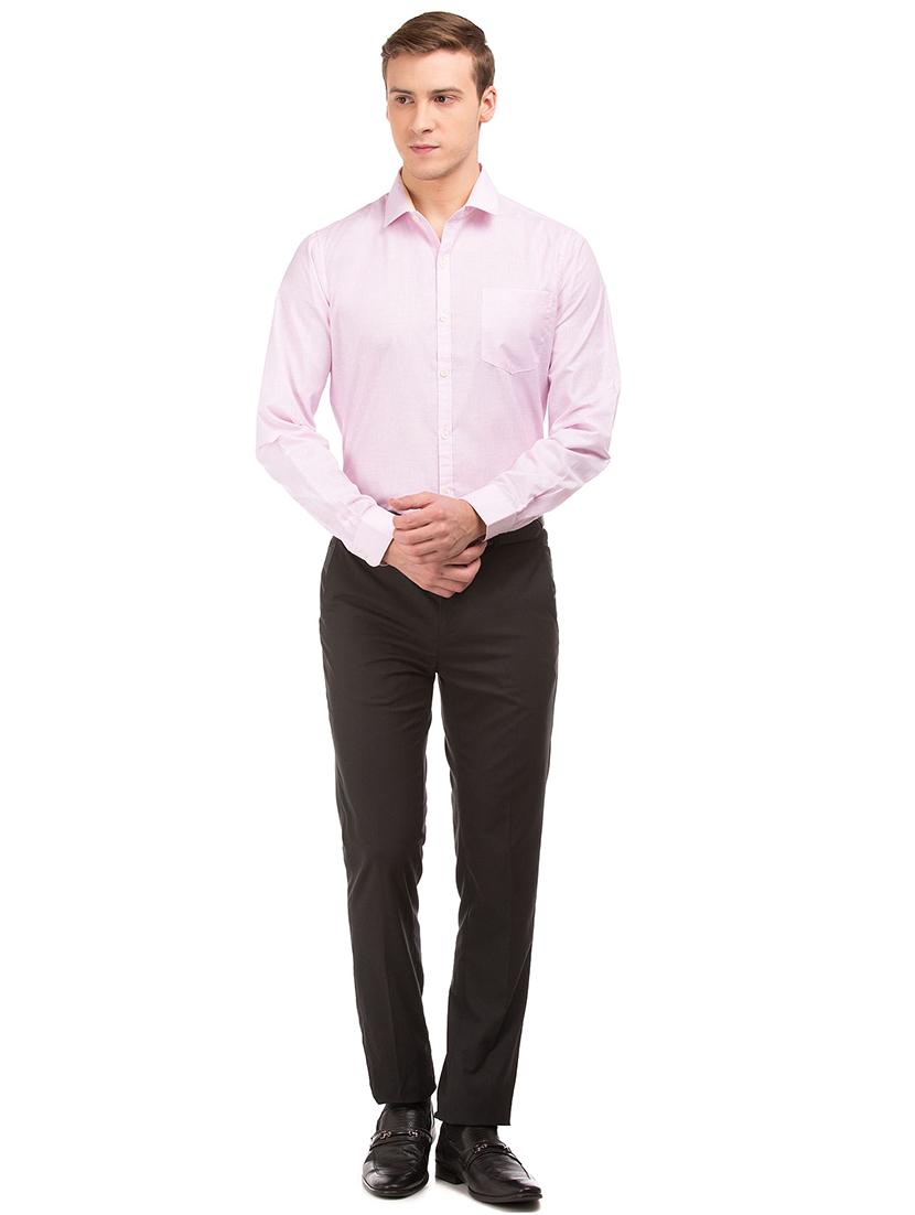 mauve solid formal shirt - 18255752 - Standard Image - 3
