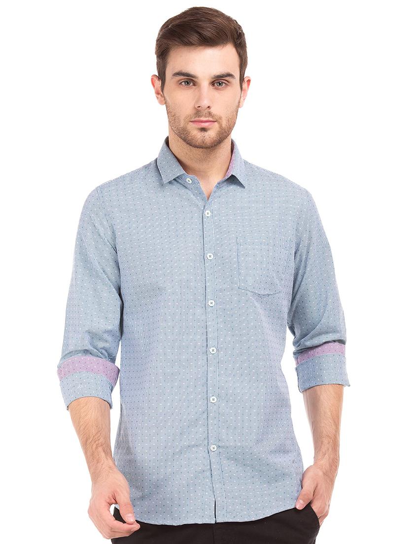 blue printed formal shirt - 18255755 -  Zoom Image - 0