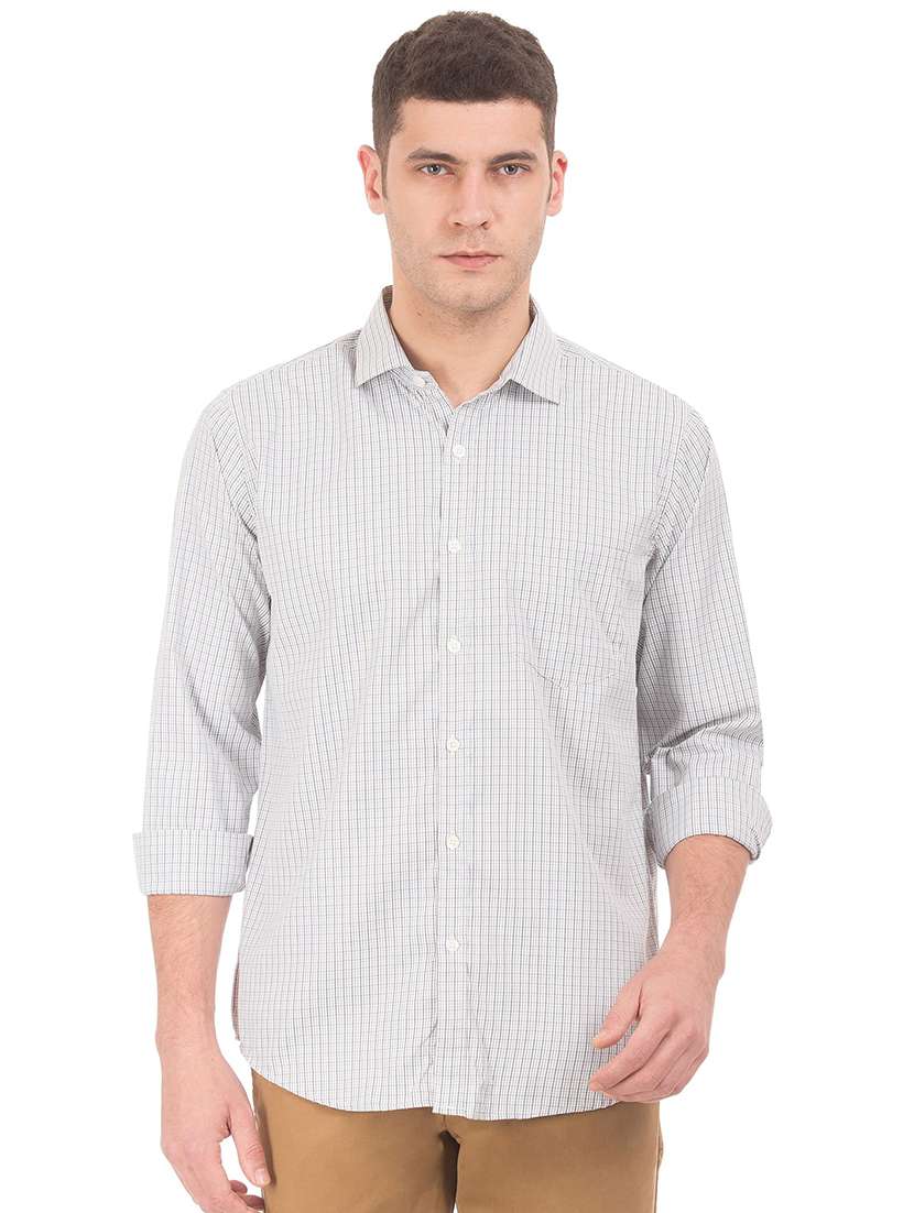 white checkered formal shirt - 18255794 - Zoom Image - 0
