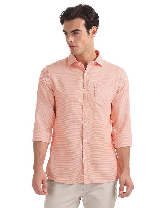 orange hounds-tooth formal shirt - 18256151 - Standard Image - 0
