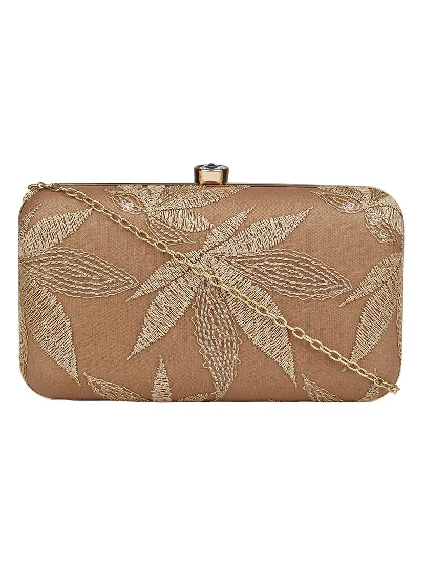 beige cotton polyester blend regular clutch