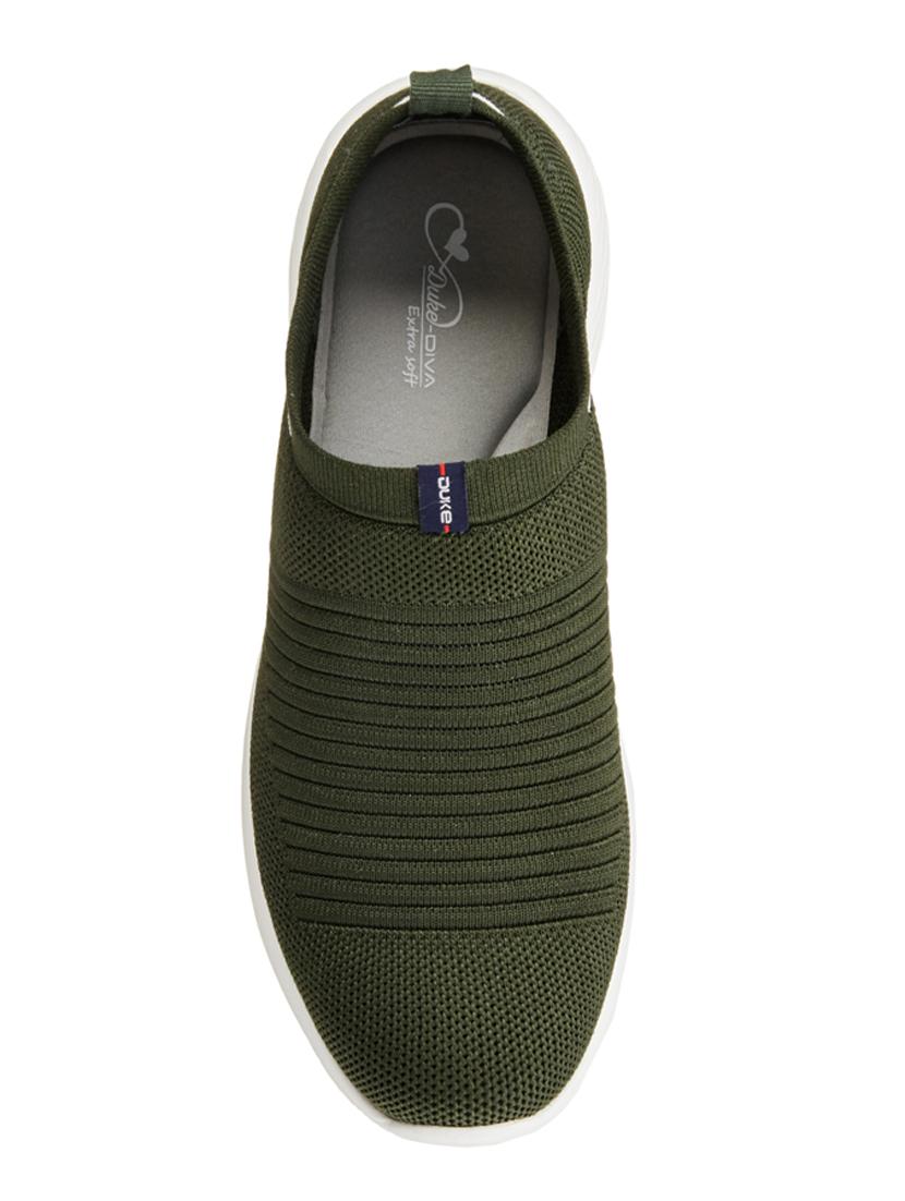 green fabric slip on sports shoes - 18259564 - Standard Image - 3