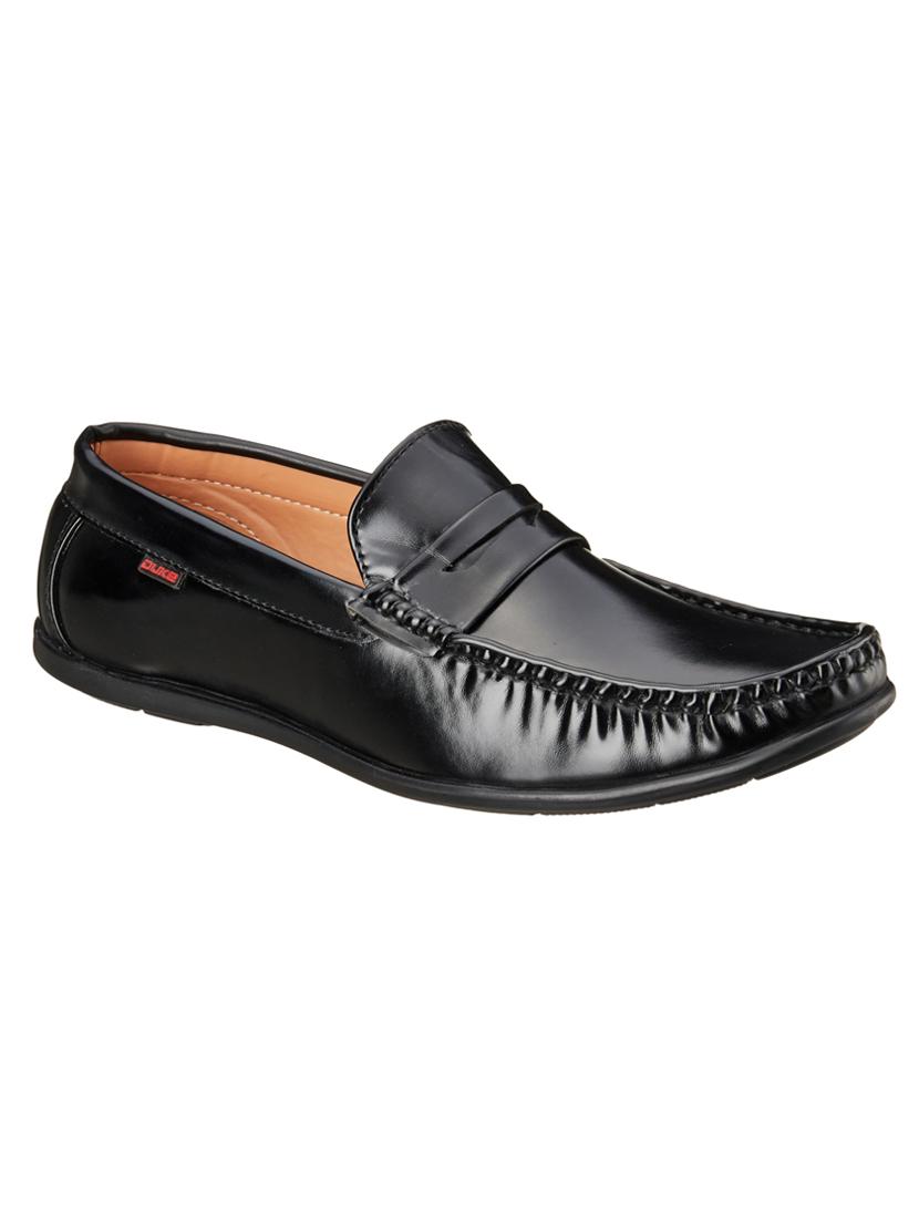 black synthetic slip on loafers - 18259642 - Zoom Image - 0