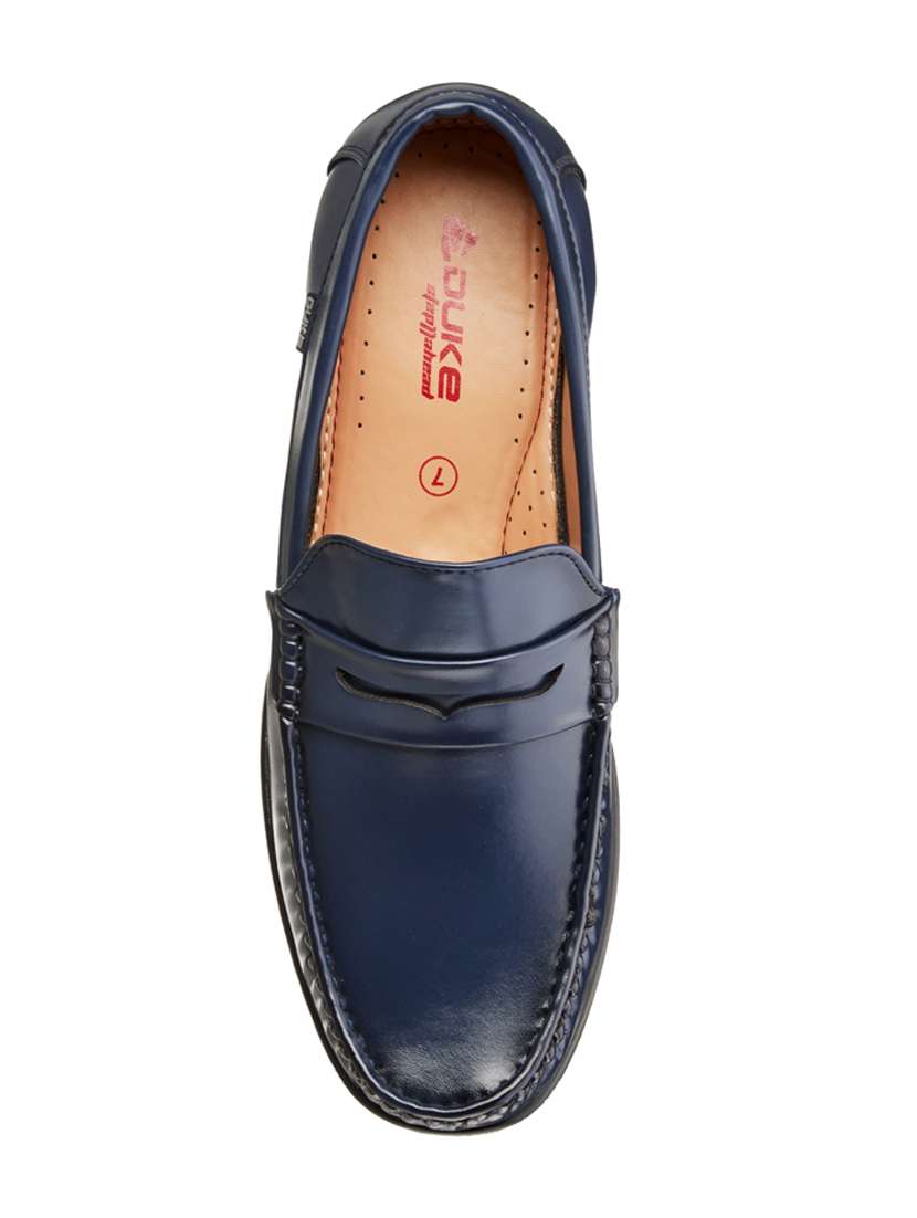 navy synthetic slip on loafers - 18259644 -  Standard Image - 3