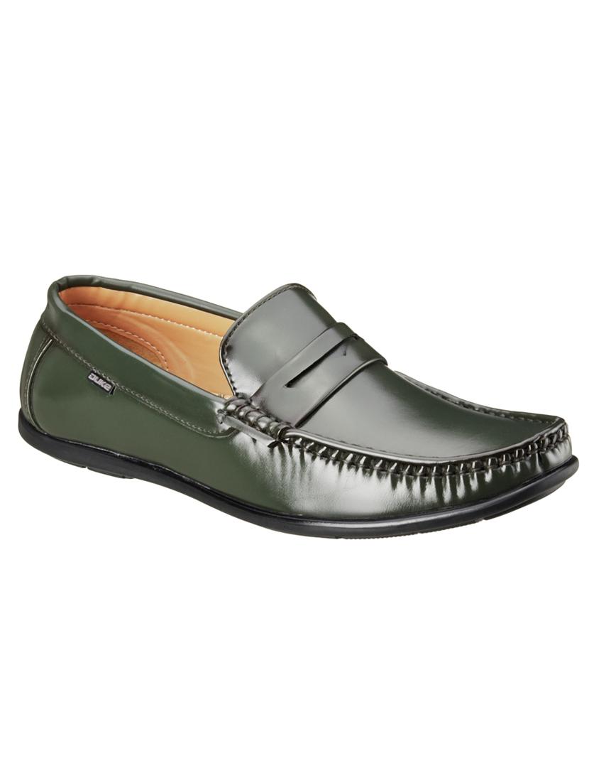 green synthetic slip on loafers - 18259645 - Zoom Image - 0