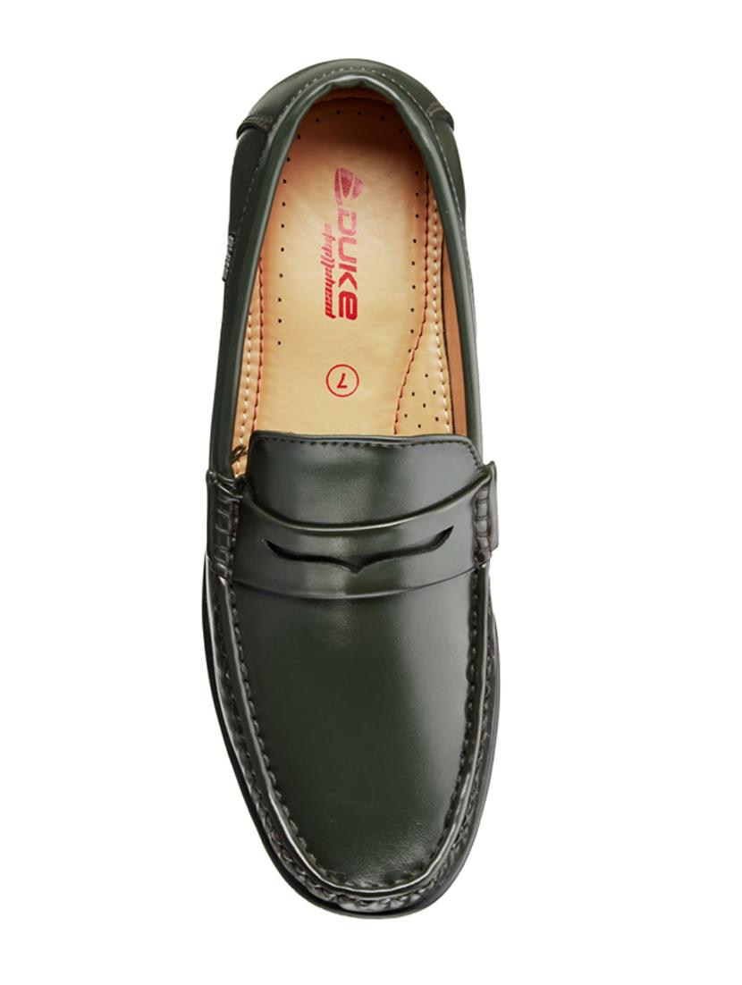 green synthetic slip on loafers - 18259645 - Standard Image - 3