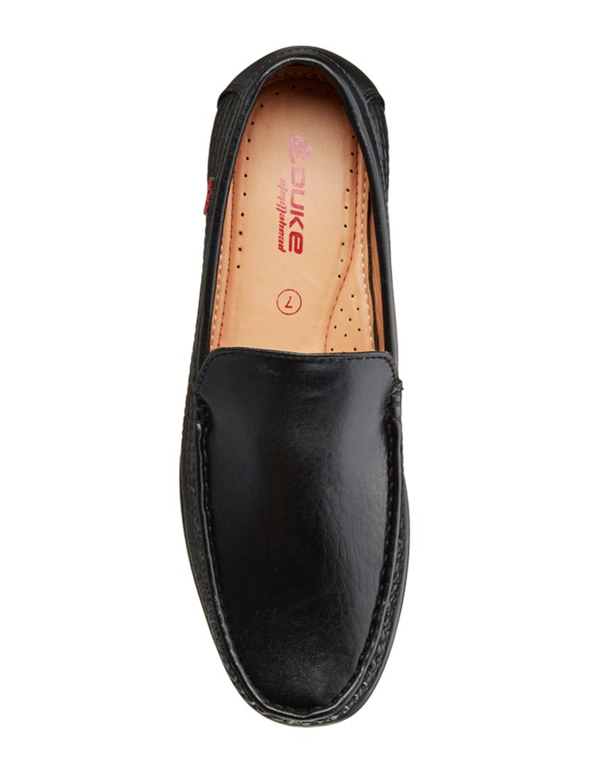 black synthetic slip on loafers - 18259653 - Standard Image - 3