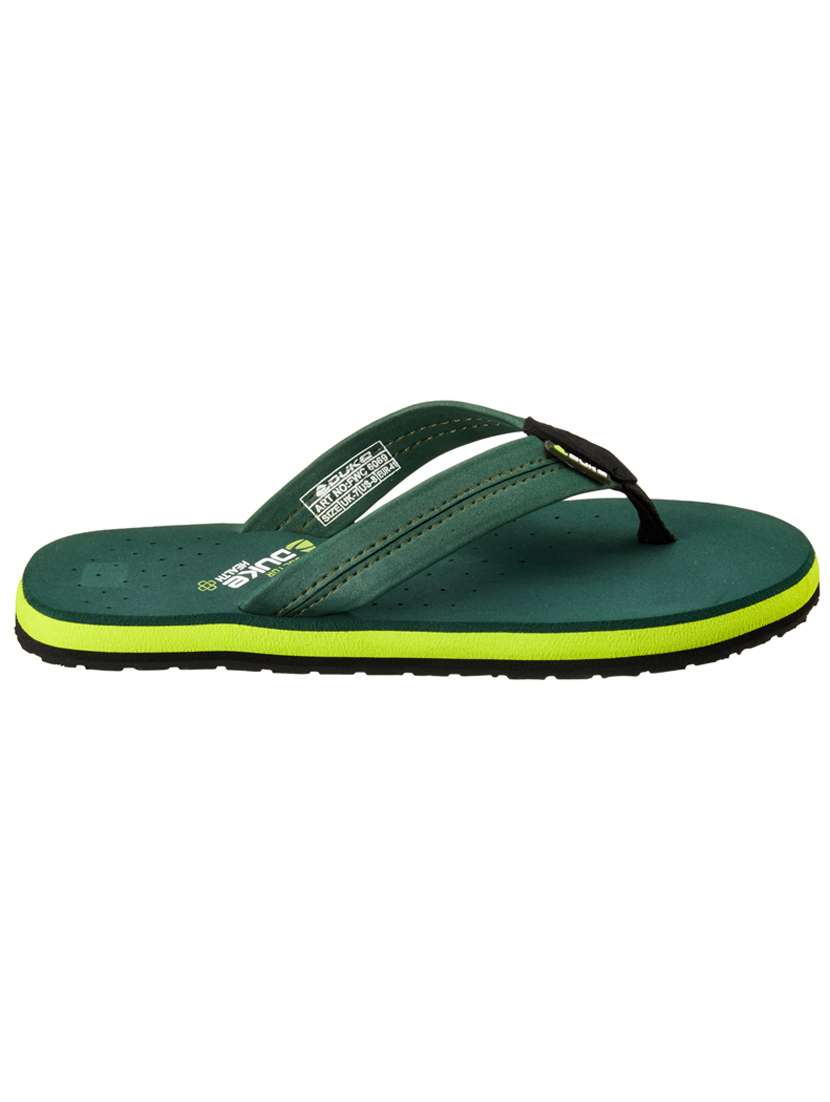 green synthetic & mesh slip on flip flops - 18259664 -  Zoom Image - 0