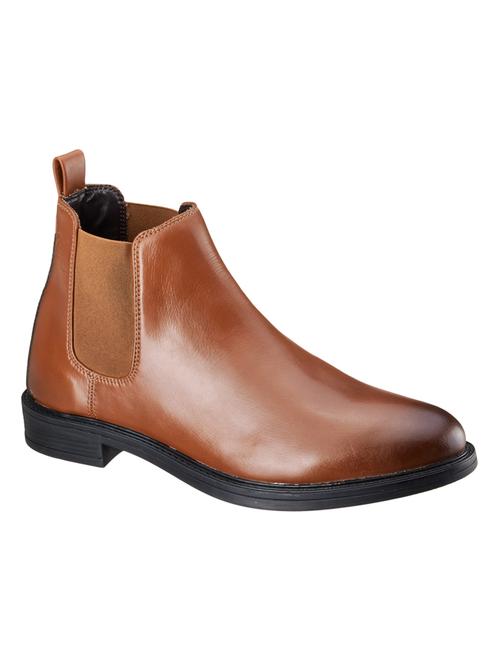 tan synthetic slip on boots - 18259674 - Standard Image - 0