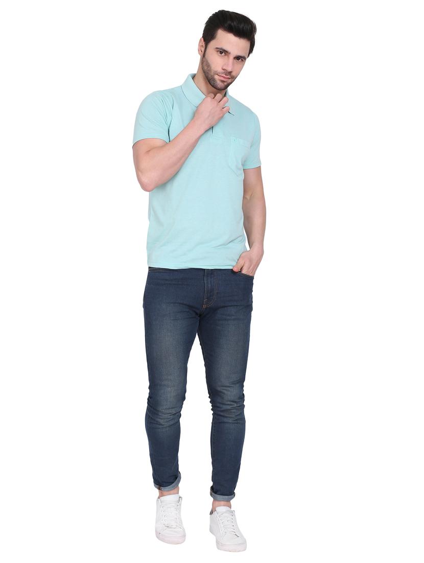 green solid polo t-shirt - 18259827 - Standard Image - 3