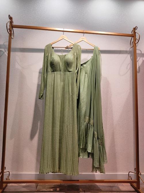 high slit long kurta with palazzo & duppatta - 18260644 -  Standard Image - 0