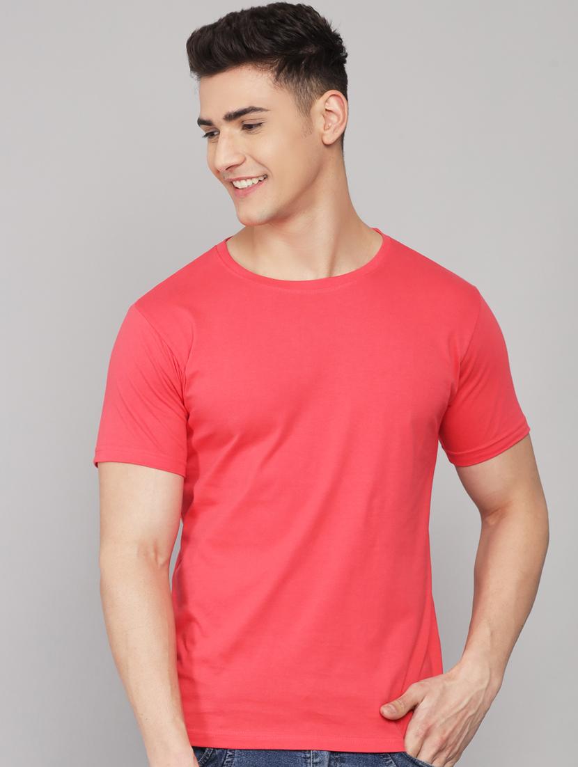 peach solid t-shirt - 18260888 - Zoom Image - 0