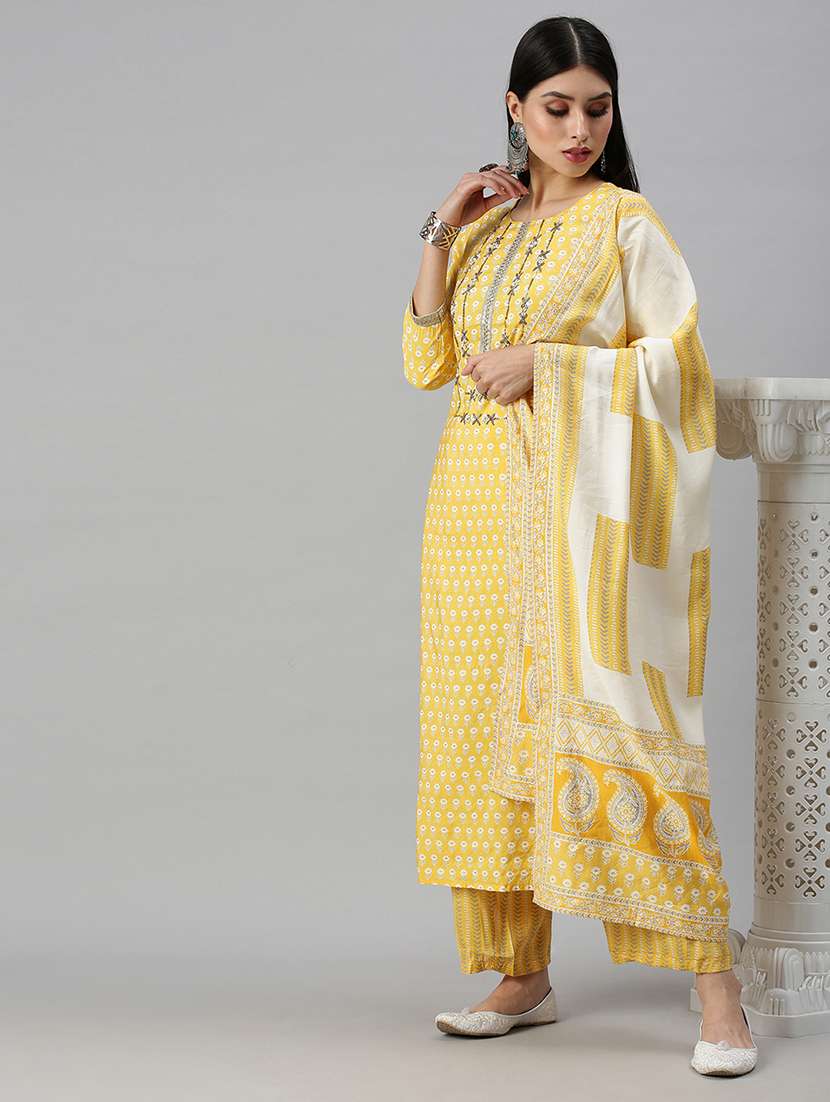 women floral kurta palazzo set with dupatta - 18260925 -  Standard Image - 3