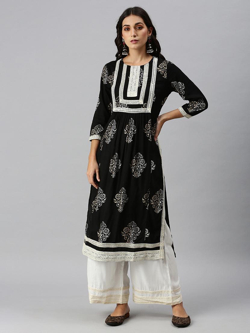 women floral kurta palazzo set with dupatta