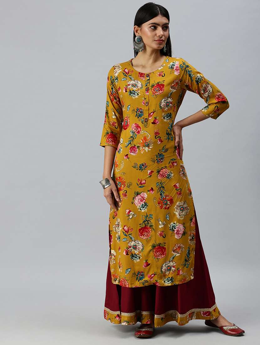 Women Floral Printed Kurta Sharara Set